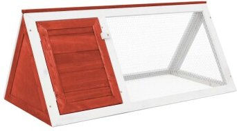 VidaXL Holz Kaninchenstall und Kleintierstall mit Freigehege Rot – Bild 1 von 10