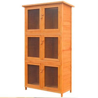 Produktbild von vidaXL Holz Kleintierkäfig mit 6 Boxen für Kaninchen Hühner und Enten in Braun