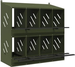 vidaXL Hühner-Nistkasten aus Metall mit 8 Fächern Olivgrün – Bild 1 von 9