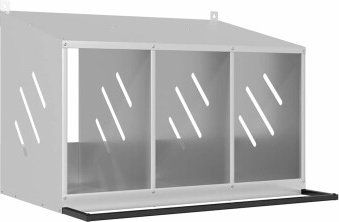 vidaXL Hühner-Nistkasten mit 3 Fächern aus verzinktem Metall in Silber – Bild 1 von 7