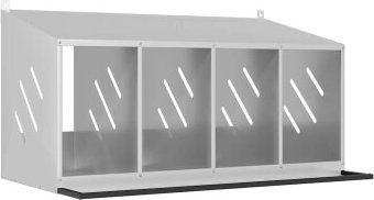 VidaXL Hühner-Nistkasten mit 4 Fächern aus verzinktem Metall in Silber – Bild 1 von 5