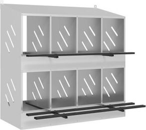 VidaXL Hühner-Nistkasten mit 8 Fächern aus verzinktem Metall in Silber – Bild 1 von 6