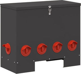vidaXL Hühnerfutterspender aus kaltgewalztem Stahl Schwarz 60,5 x 29 x 51 cm – Bild 1 von 4