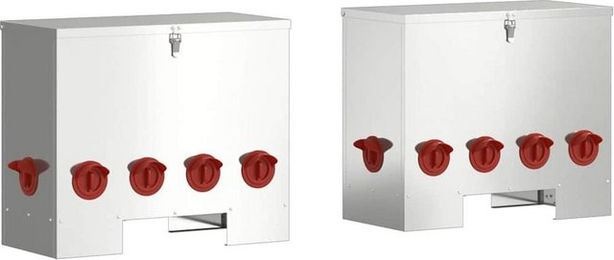 vidaXL Hühnerfutterspender Set aus verzinktem Stahl Silber 2 Stück – Bild 1 von 4