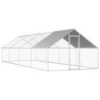 Produktbild von VidaXL Hühnerkäfig aus Metall für Hühner und Enten in Silber und Grau