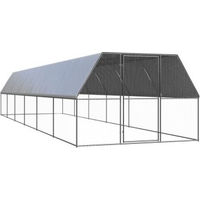 Produktbild von vidaXL Hühnerkäfig aus verzinktem Metall als Freilaufgehege für Hühner und Enten 3x12x2m Silber