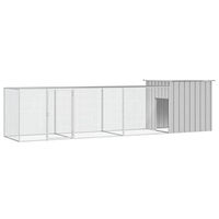 Produktbild von vidaXL Hühnerkäfig aus verzinktem Stahl Grau 400x91x100cm Hühnerstall und Hühnergehege für Hühner und Enten