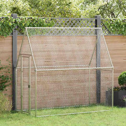 vidaXL Hühnerkäfig aus verzinktem Stahl in Silber 200x100x190 cm – Bild 1 von 4