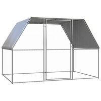 Produktbild von Vidaxl Hühnerkäfig aus verzinktem Stahl in Silber und Grau 3x2x2 m