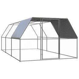 vidaXL Hühnerkäfig aus verzinktem Stahl mit Teilüberdachung für Hühner und Enten 3 x 6 x 2 m – Bild 1 von 13