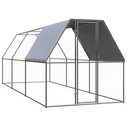 vidaXL Hühnerkäfig Freilaufgehege aus Metall für Hühner und Enten 2x6x2m – Bild 1 von 12
