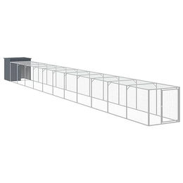 vidaXL Hühnerkäfig mit Auslauf aus verzinktem Stahl in Anthrazit 110x122x110cm – Bild 1 von 2