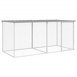 vidaXL Hühnerkäfig mit Dach aus verzinktem Metall in Grau 203 x 98 x 90 cm – Bild 1 von 13