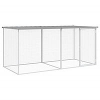 Produktbild von vidaXL Hühnerkäfig mit Dach aus verzinktem Metall in Grau 203 x 98 x 90 cm