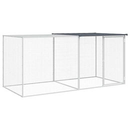vidaXL Hühnerkäfig mit Dach aus verzinktem Metall in Grau 203x98x90 cm – Bild 1 von 3