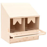Produktbild von vidaXL Hühnernest aus Kiefernholz mit 2 Fächern als Abrolllegenest für Hühner 63x40x65cm