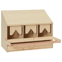 Produktbild von vidaXL Hühnernest aus Kiefernholz mit 3 Fächern als Abrolllegenest für Hühner 72x33x54cm