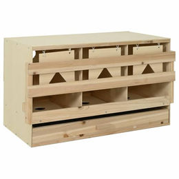 vidaXL Hühnernest aus Kiefernholz mit 3 Fächern als Abrolllegenest für Hühner 96x40x45cm – Bild 1 von 3