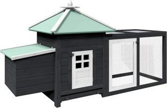 VidaXL Hühnerstall aus Holz in Grau – Bild 1 von 3
