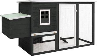 vidaXL Hühnerstall aus Holz mit Legenest in Grau – Bild 1 von 2