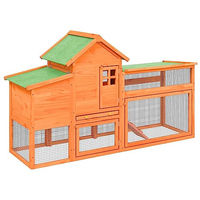 Produktbild von vidaXL Hühnerstall aus Kiefernholz mit Nistkasten und Rampe für Hühner Kaninchen und Enten Braun