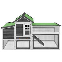 Produktbild von vidaXL Hühnerstall aus Kiefernholz mit Nistkasten und Rampe für Hühner Kaninchen und Enten Grau