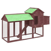 Produktbild von vidaXL Hühnerstall aus Massivholz mit Nistkasten und Rampe für Hühner Kaninchen und Enten in Braun