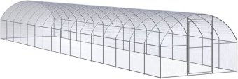 VidaXL Hühnerstall aus Metall für Hühner und Enten 3x16x2m Silber – Bild 1 von 9