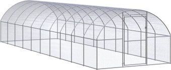 vidaXL Hühnerstall aus verzinktem Metall für Hühner und Enten 3x10x2m Silber – Bild 1 von 8