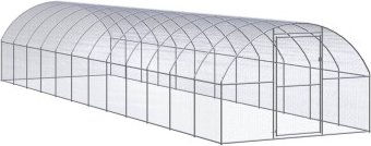 vidaXL Hühnerstall aus verzinktem Metall für Hühner und Enten 3x12x2m Silber – Bild 1 von 10