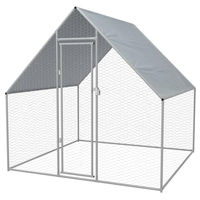 Produktbild von vidaXL Hühnerstall aus verzinktem Stahl für Hühner, Enten und Vögel 2x2x1,92 m