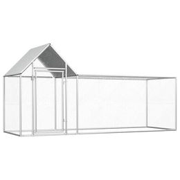 vidaXL Hühnerstall aus verzinktem Stahl für Hühner und Enten 3 x 1 x 1,5 m Silber – Bild 1 von 13