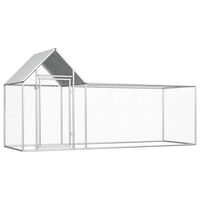 Produktbild von vidaXL Hühnerstall aus verzinktem Stahl für Hühner und Enten 3 x 1 x 1,5 m Silber