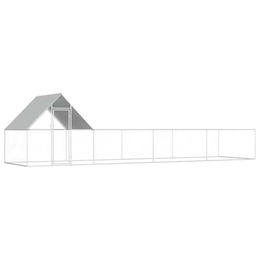 vidaXL Hühnerstall Freigehege aus verzinktem Stahl für Hühner und Enten 8 x 2 x 2 m – Bild 1 von 13