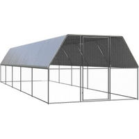 Produktbild von vidaXL Hühnerstall Freilaufgehege aus verzinktem Metall für Hühner und Enten 3x1x2m Silber