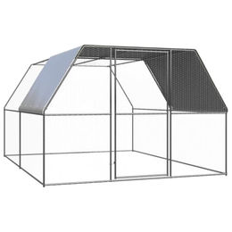 vidaXL Hühnerstall Freilaufgehege aus verzinktem Metall mit Komplettüberdachung 3x4x2m für Hühner und Enten – Bild 1 von 9