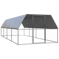 Produktbild von vidaXL Hühnerstall Freilaufgehege aus verzinktem Metall mit Komplettüberdachung 3x8x2m in Silber