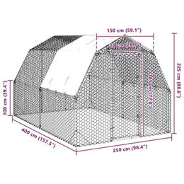 vidaXL Hühnerstall Freilaufgehege aus verzinktem Stahl 2,5x4x2,25 m – Bild 1 von 4