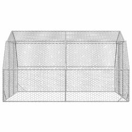 Produktbild von vidaXL Hühnerstall Freilaufgehege aus verzinktem Stahl 2,5x4x2,25 m für Hühner, Enten und Kaninchen