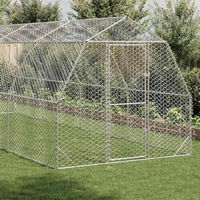 Produktbild von vidaXL Hühnerstall Freilaufgehege aus verzinktem Stahl 2,5x8x2,25 m für Geflügel und Kleintiere