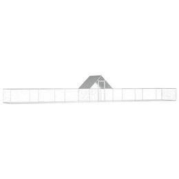 vidaXL Hühnerstall Geflügelstall Voliere aus verzinktem Metall 14x2x2m – Bild 1 von 6