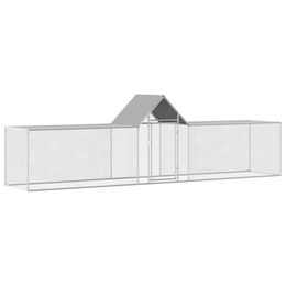vidaXL Hühnerstall Gehege aus verzinktem Stahl für Geflügel 5x1x1,5m – Bild 1 von 9
