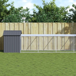 Vidaxl Hühnerstall mit Auslauf aus Metall in Grau 117 x 1017 x 123 cm – Bild 1 von 2