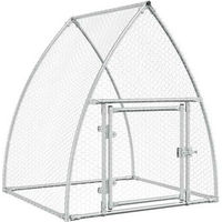 Produktbild von vidaXL Hühnerstall mit Schwenktür als Freigehege für Hühner, Enten, Kaninchen und Wachteln aus verzinktem Metall in Silber