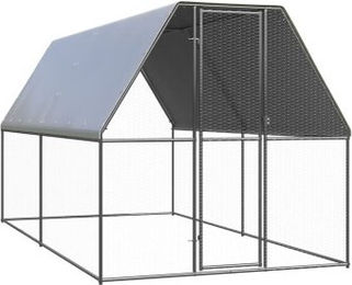 vidaXL Hühnerstall Outdoor Freilaufgehege aus verzinktem Metall für Hühner und Enten 2x4x2 m – Bild 1 von 13