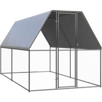 Produktbild von vidaXL Hühnerstall Outdoor Freilaufgehege aus verzinktem Metall für Hühner und Enten 2x4x2 m