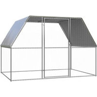 Produktbild von vidaXL Hühnerstall und Freigehege aus Metall für Kaninchen in Silber