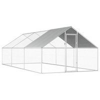 Produktbild von vidaXL Hühnerstall und Freigehege aus verzinktem Stahl für Hühner und Enten 2,75 x 6 x 1,92 m