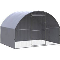 Produktbild von vidaXL Hühnerstall und Geflügelgehege mit Überdachung aus Metall in Silber und Grau 3x2x2 m