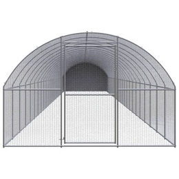 VidaXL Hühnerstall und Geflügelstall aus Metall in Silber/Grau – Bild 1 von 4